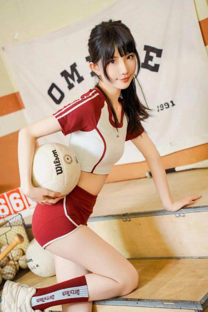 高清美女壁纸丨体操服排球少女写真